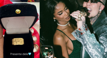 Grávida de MC Daniel, Lorena Maria ganha aliança personalizada do cantor